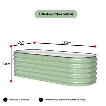 Galvanized Steel Garden Planter Box Tall Metal Raised Garden Bed for Planting Plants Vegetables
