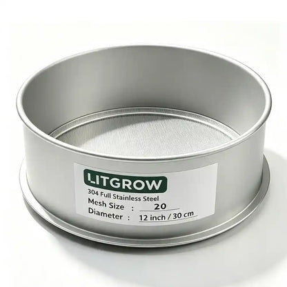 Lab Sieves 12" Diameter 304 Stainless Steel Wire Cloth Test Sieve for Industrial Laboratory Home