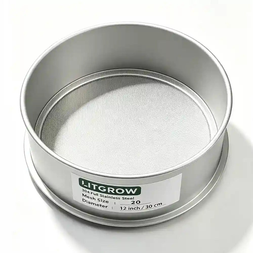 Lab Sieves 12" Diameter 304 Stainless Steel Wire Cloth Test Sieve for Industrial Laboratory Home