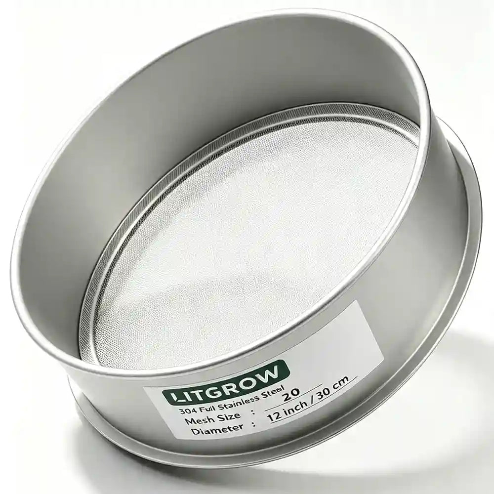 Lab Sieves 12" Diameter 304 Stainless Steel Wire Cloth Test Sieve for Industrial Laboratory Home