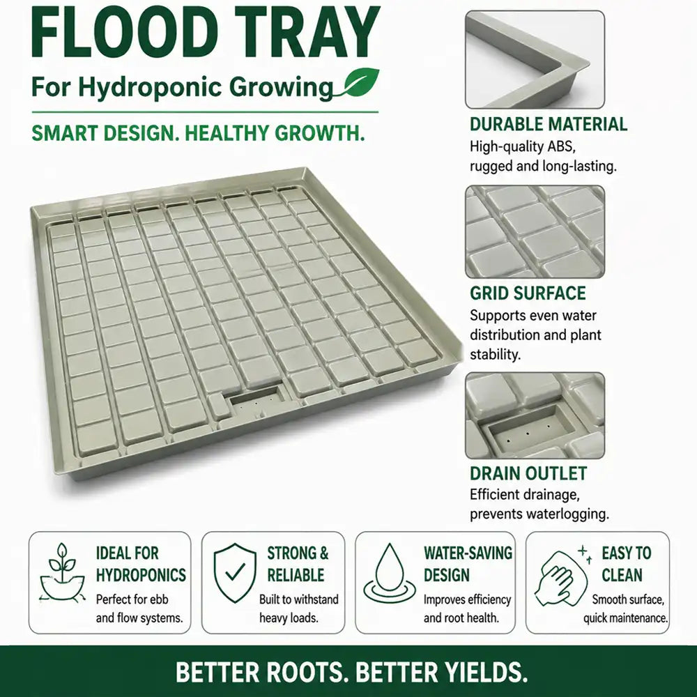 ABS Flood Table Plastic Hydroponics System Nursery Agriculture Flood Trays Ebb and Flow Trays