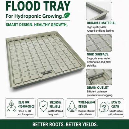 ABS Flood Table Plastic Hydroponics System Nursery Agriculture Flood Trays Ebb and Flow Trays