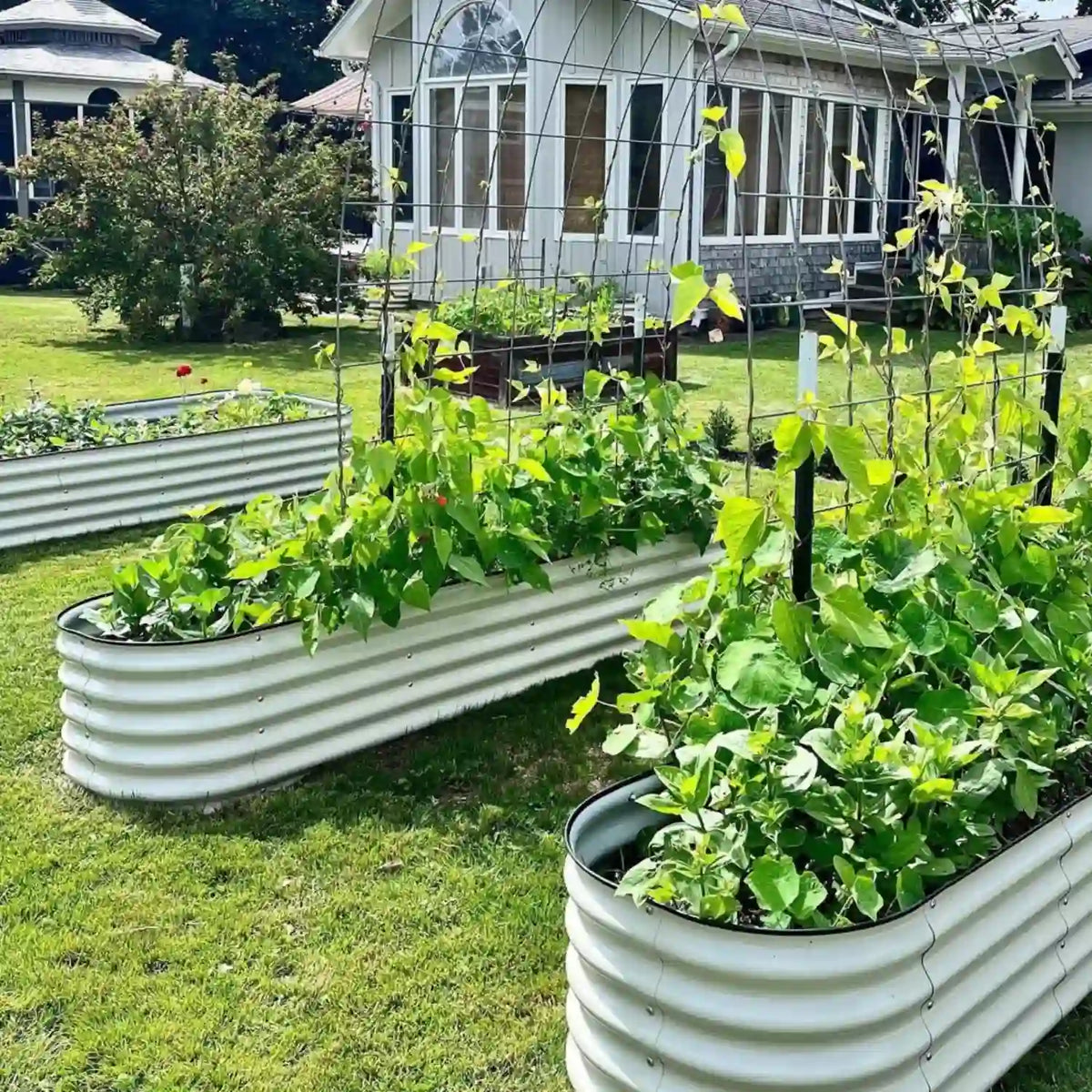 Galvanized Steel Garden Planter Box Tall Metal Raised Garden Bed for Planting Plants Vegetables