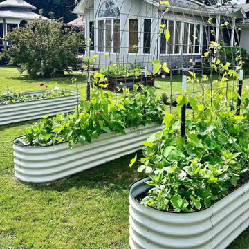 Galvanized Steel Garden Planter Box Tall Metal Raised Garden Bed for Planting Plants Vegetables