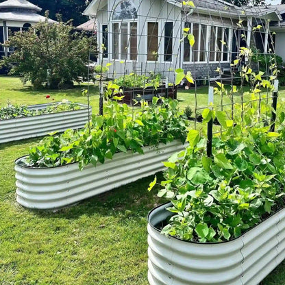 Galvanized Steel Garden Planter Box Tall Metal Raised Garden Bed for Planting Plants Vegetables