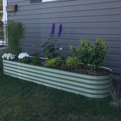 Galvanized Steel Garden Planter Box Tall Metal Raised Garden Bed for Planting Plants Vegetables