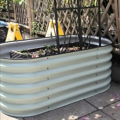Galvanized Steel Garden Planter Box Tall Metal Raised Garden Bed for Planting Plants Vegetables