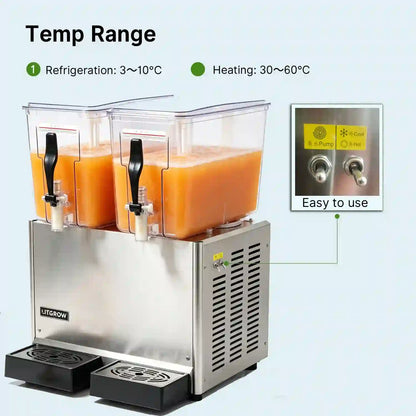 Commercial Double-Cylinder Juice Cold Drink Making Machine with Stirring Function