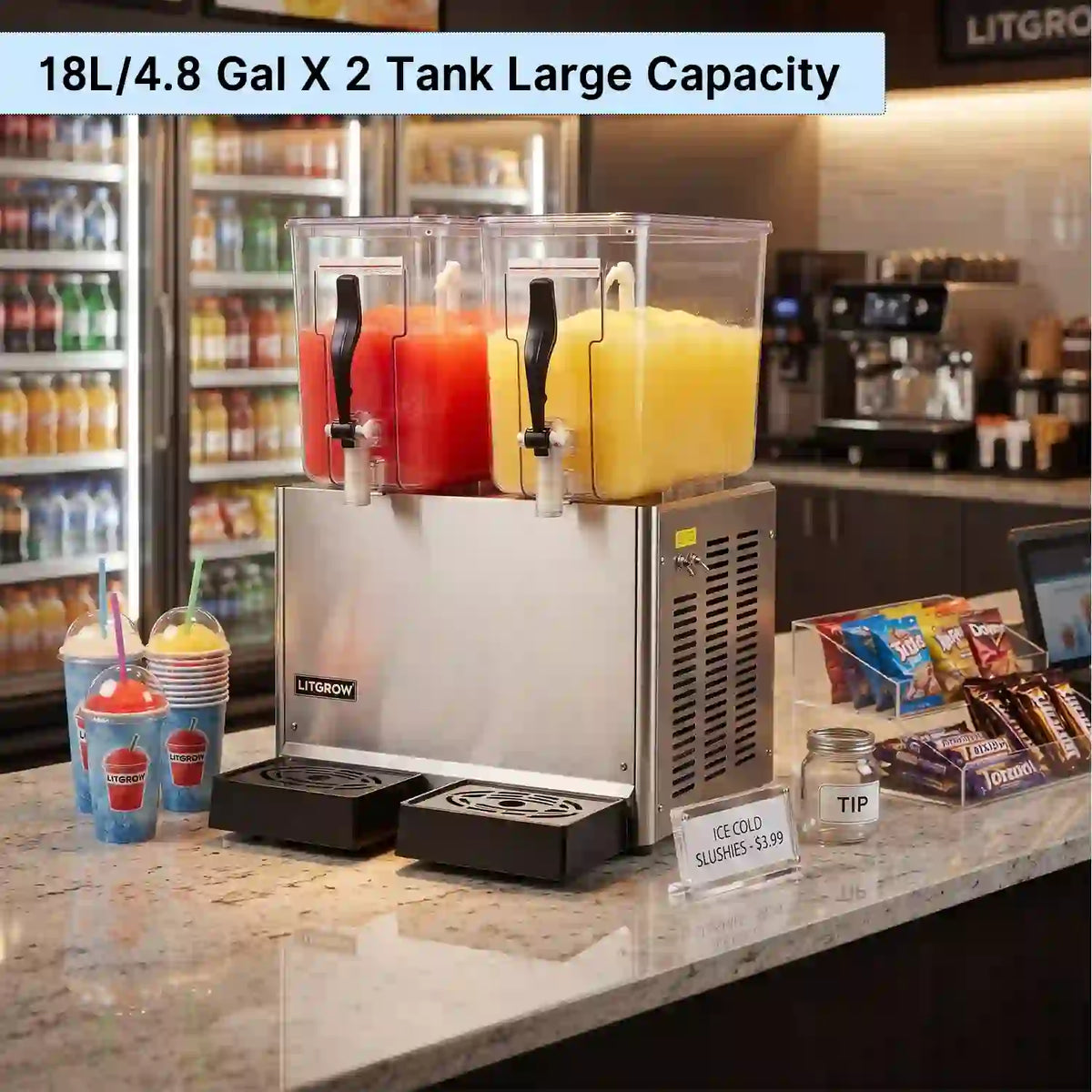 Commercial Double-Cylinder Juice Cold Drink Making Machine with Stirring Function