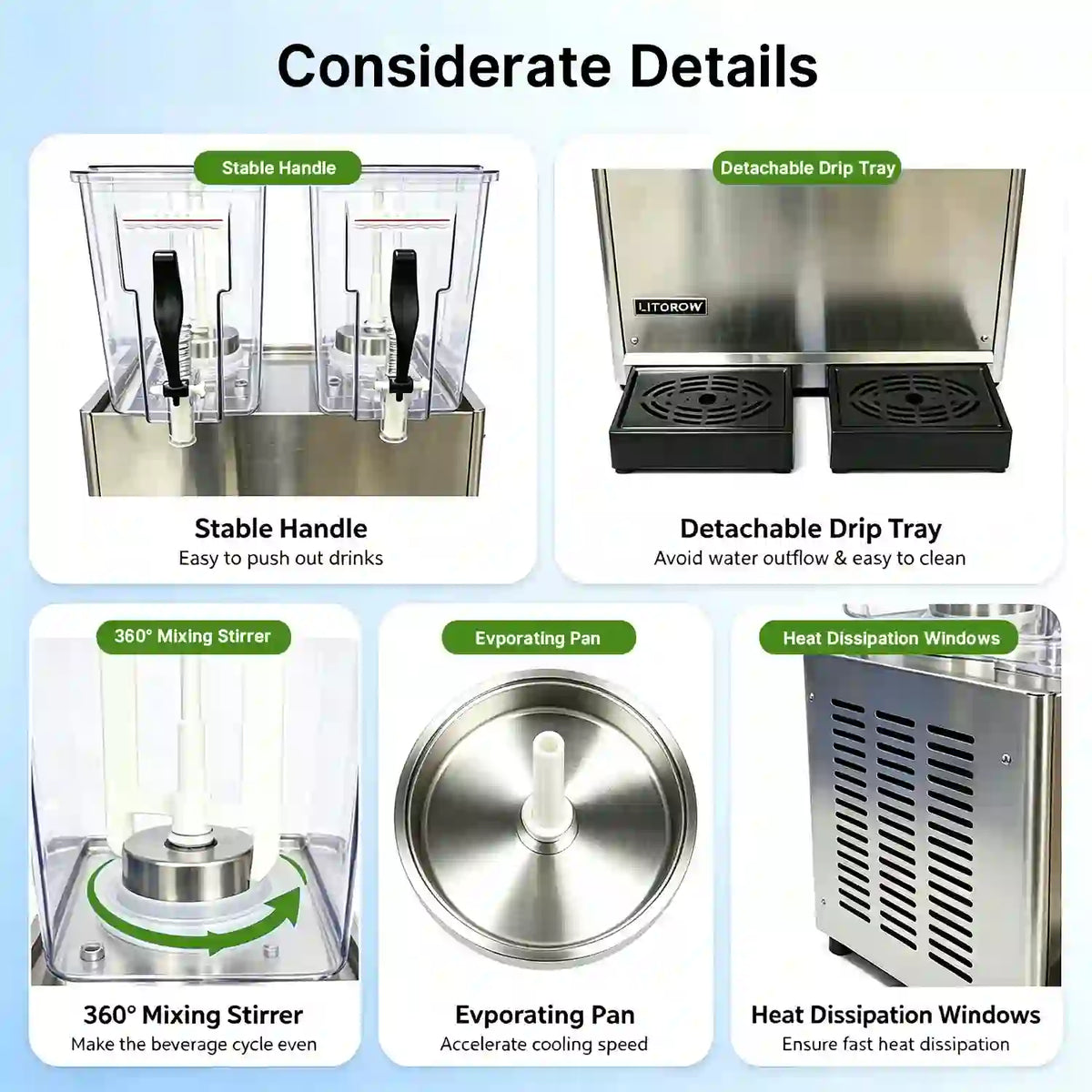 Commercial Double-Cylinder Juice Cold Drink Making Machine with Stirring Function