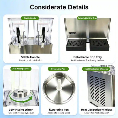 Commercial Double-Cylinder Juice Cold Drink Making Machine with Stirring Function