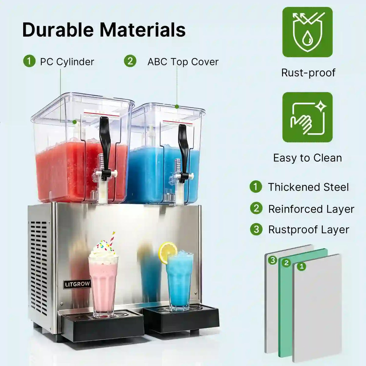 Commercial Double-Cylinder Juice Cold Drink Making Machine with Stirring Function