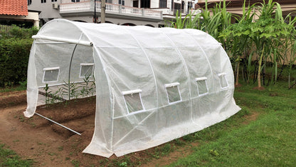 Litgrow Walk in Greenhouse - Plant Grow Tents Steel Frame Garden Backyard Outdoor Gardening aHouse with Doors(Steel Shelf+ PE White Cover.  Pipe Diameter 25mm) PE Cover +Sheel Frame